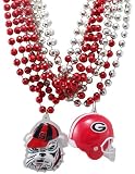 NCAA Georgia Team Medallion, Mini-Helmet and Mardi-Gras Bead Set