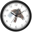 Brown and White Paint or Pinto Horse - JP - Horse Wall Clock by WatchBuddy Timepieces (Black Frame)