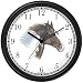 Brown and White Paint or Pinto Horse - JP - Horse Wall Clock by WatchBuddy Timepieces (Black Frame)