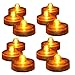 Bright LED Battery Operated Flameless Tea Light, Submersible Tea Candle Waterproof Decorations Underwater Vase Light For Party and Wedding, Pack Of 12, Yellow