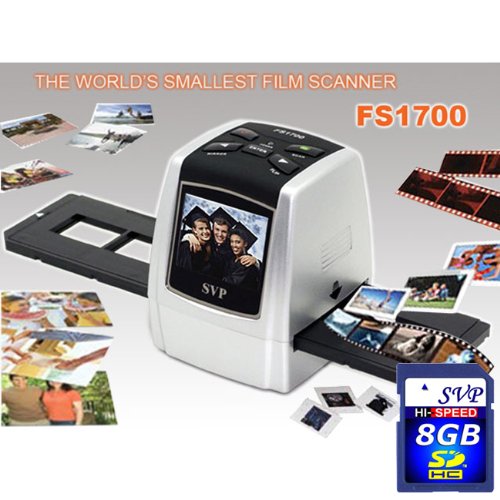 SVP Digital Film Scanner w/ 2.4 Build-in LCD 8GB Included, ~World's Smallest Film Scanner~