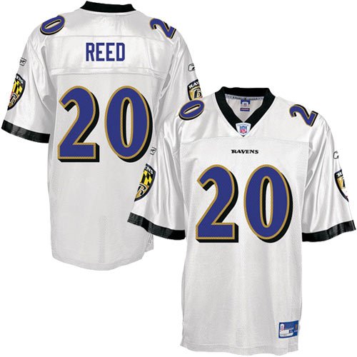 Reebok Baltimore Ravens Ed Reed Replica White Jersey Extra Large