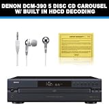 Denon DCM-390 5 Disc CD Carousel w/ Built in HDCD Decoding + In-Ear Headphones + 1 Year Extended Warranty
