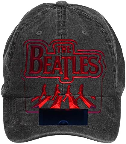 Desig Creato Adjustable The Beatles Band Logo Personalize Hats for Man Black One Size