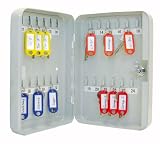 Wedo 10252437X Schl&uuml;sselschrank 24 Haken lichtgrau pulverbeschichtetes Stahlblech 18,0x6,0x25,0 cm Sicherheitsschlo&szlig; inklusive 2 Schl&uuml;ssel