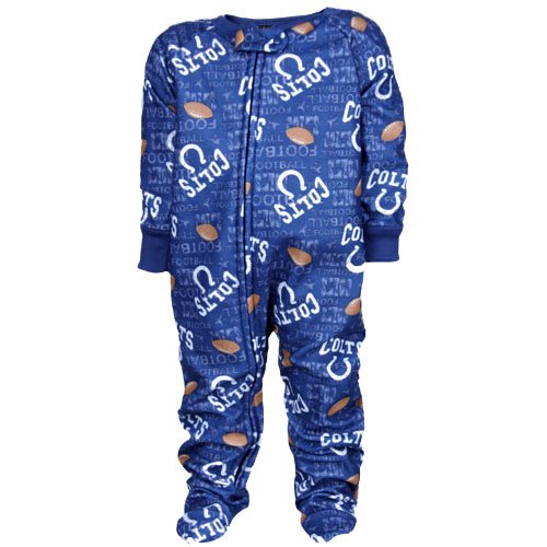 Gerber Indianapolis Colts Infant Royal Blue Touchdown Fleece Blanket Footed Sleeper (6 Months)