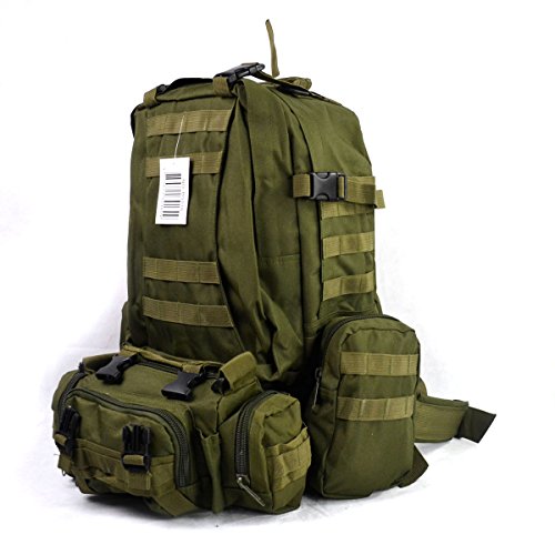 HFIRE 65L Sport Outdoor Military Rucksacks Tactical Molle Backpack Camping Hiking Trekking Bag (OD)