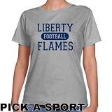 Liberty Flames Ladies Ash Custom Sport Classic Fit T-shirt - (XX-Large)