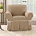 Surefit SF40801 Cotton Duck Box Cushion Chair, Natural/Cocoa