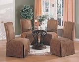 5pc Luxury Terracotta Finish Round Dining Table & Parson Chairs Set
