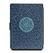 Walnew All-New Amazon Kindle Case Lightest and Thinnest Premium Leather Smart Protective Cover for Kindle (8th Generation,2016 released),Blue Flower