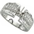 14K White Gold Winning Diamond Wedding Ring, Semi-Mount Setting