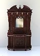 Hand Carved Dollhouse Miniature Hall Stand with Mirror