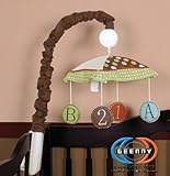 GEENNY Musical Mobile For Boutique Animal Scholar 13 PCS Crib Bedding Set