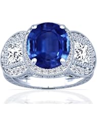 Platinum Oval Cut Blue Sapphire Fana Designer Ring (GIA Certificate)