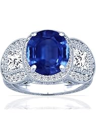 14K White Gold Oval Cut Blue Sapphire Fana Designer Ring (GIA Certificate)