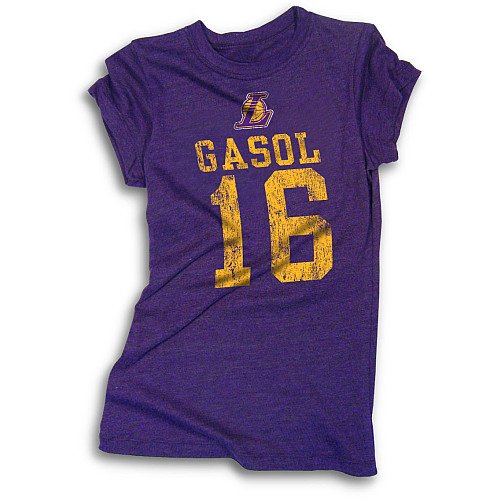 5Th & Ocean Los Angeles Lakers Pau Gasol Womens Tri-Blend T-Shirt Medium