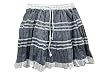Tiered Mini Skirt Boho Vintage Printed Grey Cotton Gypsy Hippie Skirt