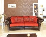 Sofa, Kolonialsofa Elephant in runder Ausführung, rot