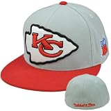 NFL Mitchell & Ness Throwback Logo Hat Cap Fitted Kansas City Chiefs TU91 7 5/8