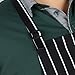 Sshining Professional White/Black Pinstripe Chef Bib Apron With Two Pockets, Adjustable Neck& Waist Ties Kitchen Cooking Apron for Womens/Mens (32.67 inches by 26.77 inches)