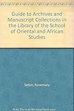 Guide to archives and manuscript collections