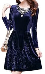 Petite V-neck Lace Velvet Mini Dress 