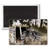 Decrepit Essex Bicycles (w/c on paper) by.. - 3x2 inch Fridge Magnet - large magnetic button - Magnet