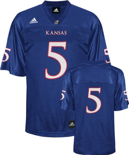 Kansas Jayhawks Football Jersey: adidas #5 Blue Replica Football Jersey