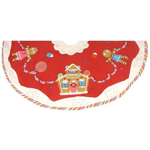 beaded gingerbread christmas tree skirt