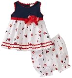 So La Vita Baby-girls Newborn Knit Yoke Ladybug Woven Skirt
