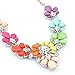 HuntGold Women Girl Colors Gem Crystal Resin Flower Pendant Chain Choker Sweater Necklace