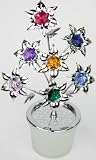 Produkt-Bild: Blumentopf Figur mit Kristall Glas Blumen silberfarben MADE WITH SWAROVSKI ELEMENTS
