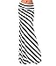 VIVICASTLE Women's Asymmetric Striped Fold Over Waist Long Maxi Skirt
