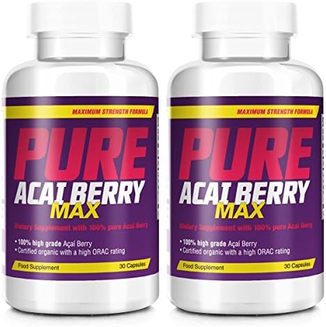 Pure Acai Berry Max Powerful Anti-Oxidant & Diet and Weight Loss Supplement - 60 Capsules