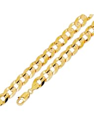 10k Solid Yellow Gold Flat Curb Cuban Chain Bracelet 11mm 8"