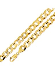 10k Solid Yellow Gold Flat Curb Cuban Chain Bracelet 9.5mm 8"