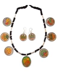 Fruit Necklace with Matching Earrings Set - Sterling Silver