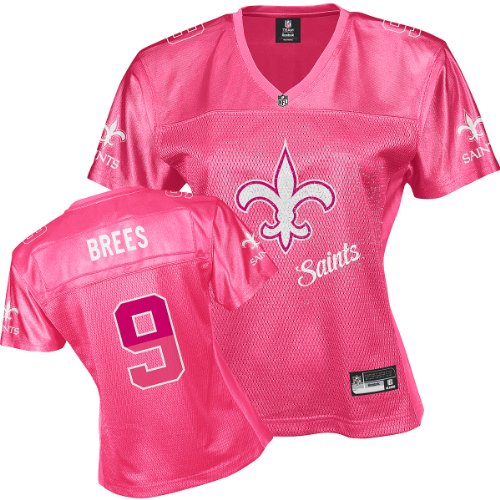 Reebok New Orleans Saints Drew Brees Women's Pink Fem Fan Jersey Small