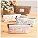 Fresh Soft Cotton Countryside Floral Pencil Pen Case Cosmetic Makeup Bag Pouch
