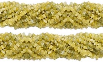 Chip Olive Jade Gemstone Beads 4x7mm 36 Inch Strand