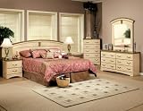 Napoli Collection Spread Headboard 5 Piece Bedroom Set By Sandberg Furniture with Gold Shipping