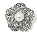 Silver Primrosa crystal brooch pin