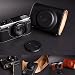 Black Genuine Handmade Camera Full Leather Case Bag Cover for Pentax MX1 (Bottom open-able)