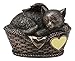 Ebros Heavenly Angel Cat Sleeping in Wicker Bed Basket Cremation Urn Pet Memorial Statue Decor Figurine 6.5 Inch Long