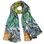 100% Luxurious Charmeuse Silk Van Gogh's "Irises" Long Scarf Shawl