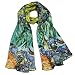 100% Luxurious Charmeuse Silk Van Gogh's "Irises" Long Scarf Shawl