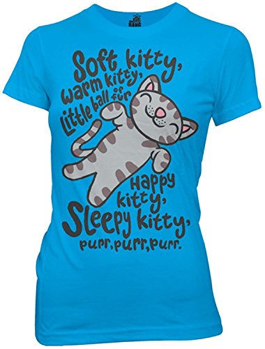 The Big Bang Theory Soft Kitty Song Juniors T-shirt, Turquoise, S