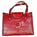 A Spirit Real Leather Handbag, Flame Flower, Handmade and Beautiful Pattern Embossed
