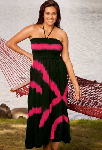 Diagonal Tie Dye Smock Dress - Plus Size Swimsuit Plus Size Swimsuits product image